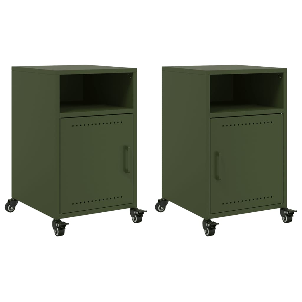 Bedside Cabinets 36x39x59 cm Steel Green