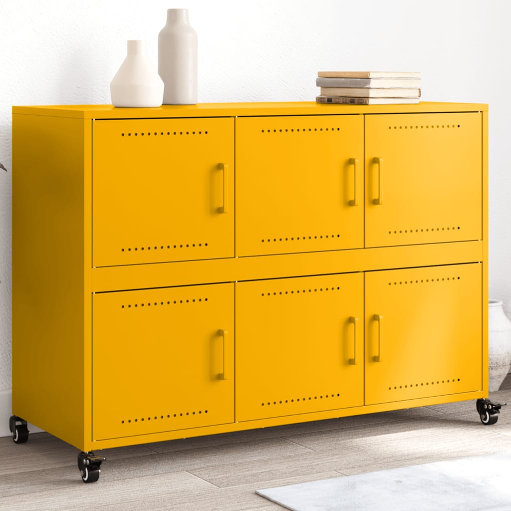 Sideboard 100,5x39x72 cm Steel Yellow