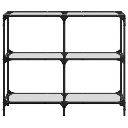 Console Table with Glass Top Steel Transparent 98 x 30 x 81 cm