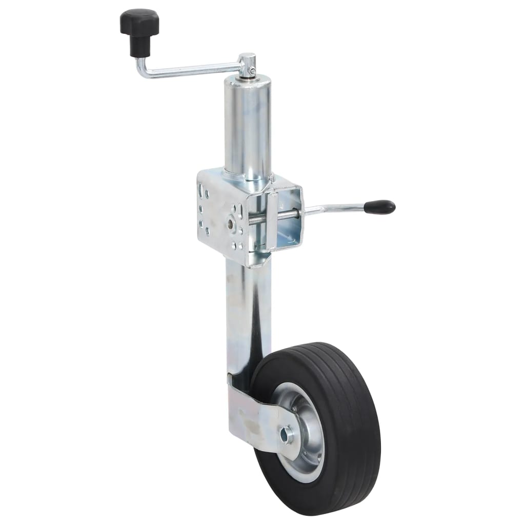 Trailer Jack Wheel 60 mm with 2 Support Tubes and 3 Split Clamps Jockey wheel + clamp + 2 wheel chocks