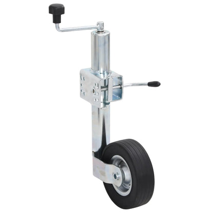 Trailer Jack Wheel 60 mm with 2 Support Tubes and 3 Split Clamps Jockey wheel + clamp + 2 wheel chocks