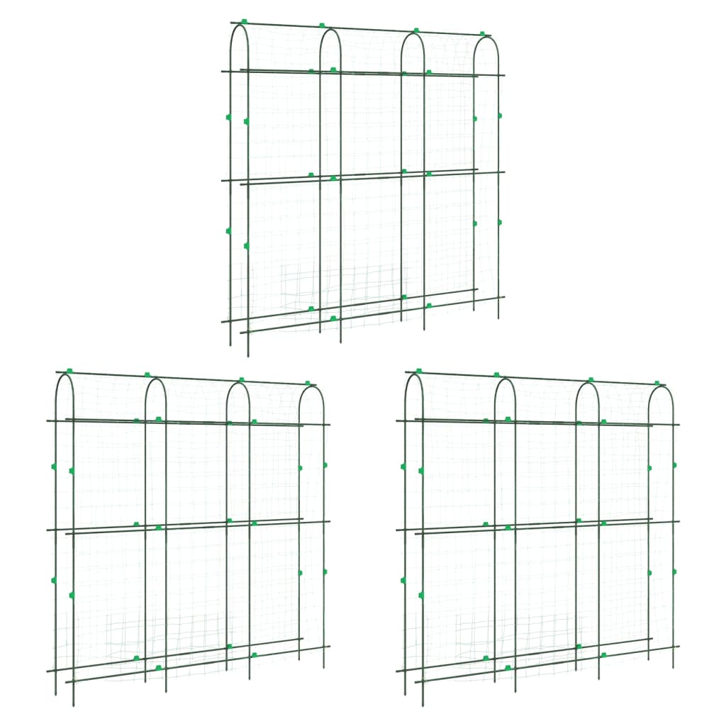 vidaXL Garden Trellises for Climbing Plants 3 pcs U-Shape Steel 2