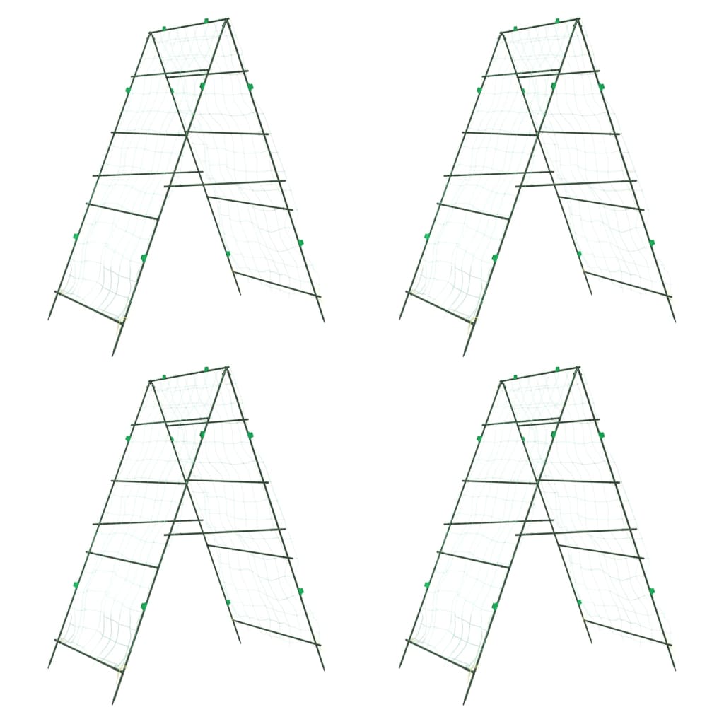 vidaXL Garden Trellises for Climbing Plants 4 pcs A-Frame Steel 2