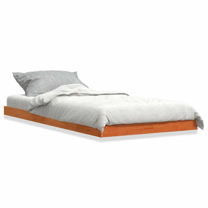 Bed Frame without Mattress Solid Wood Pine Length 200 cm Wax Brown 100 cm