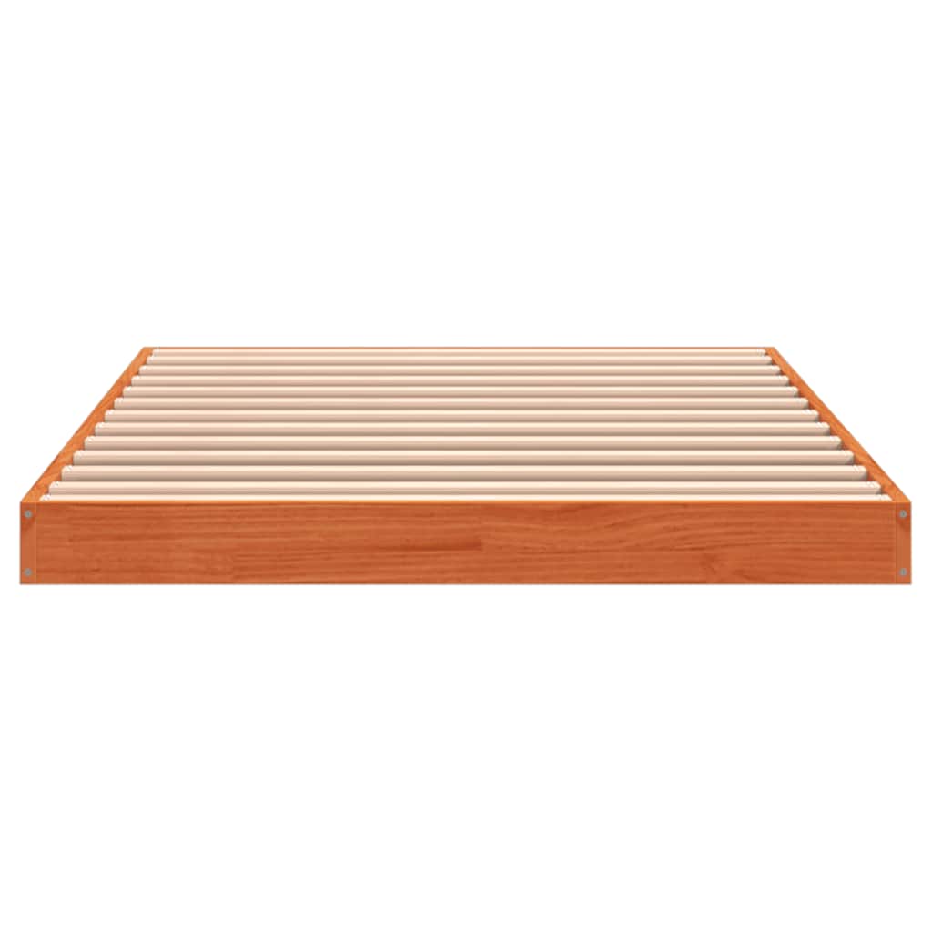 Bed Frame without Mattress Solid Wood Pine Length 200 cm Wax Brown 100 cm