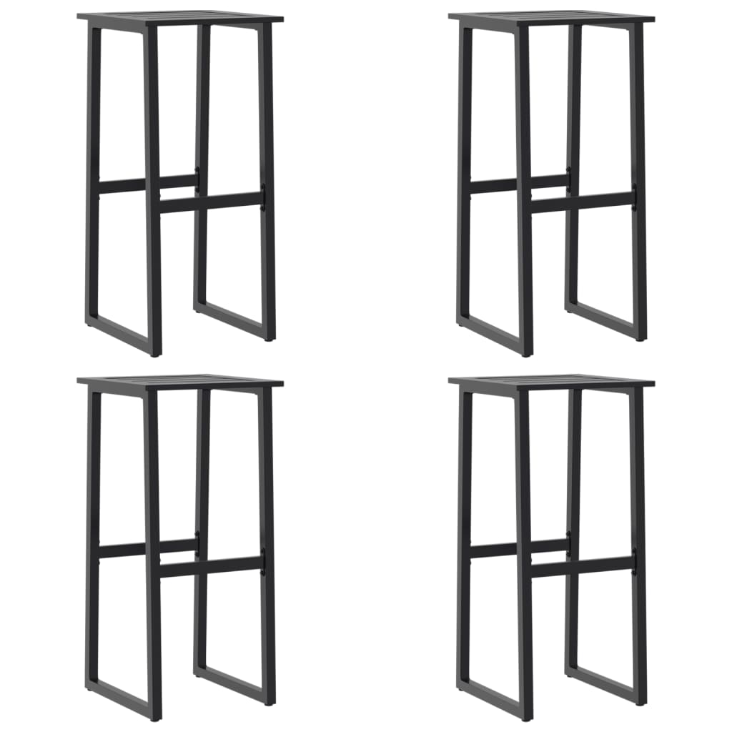vidaXL Bar Stools 4 pcs Black 38x38x80 cm Powder-coated Steel 2
