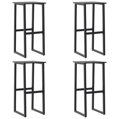 vidaXL Bar Stools 4 pcs Black 38x38x80 cm Powder-coated Steel 2