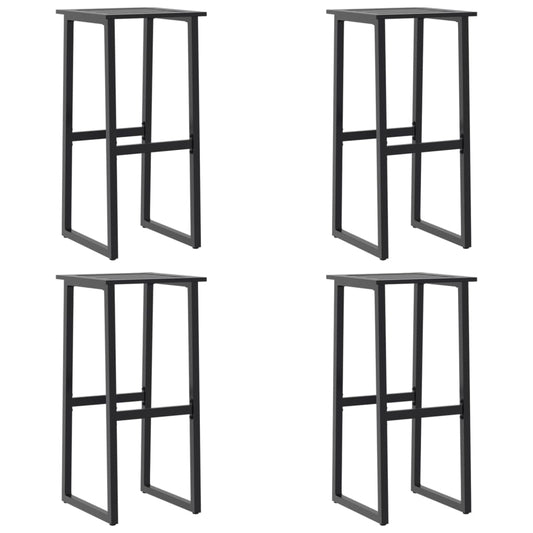 vidaXL Bar Stools 4 pcs Black 38x38x80 cm Powder-coated Steel 2