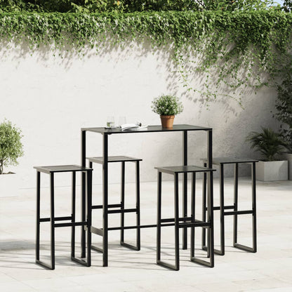 vidaXL Bar Stools 4 pcs Black 38x38x80 cm Powder-coated Steel 3