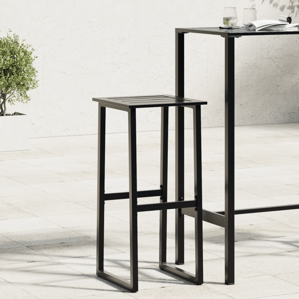 vidaXL Bar Stools 4 pcs Black 38x38x80 cm Powder-coated Steel 1