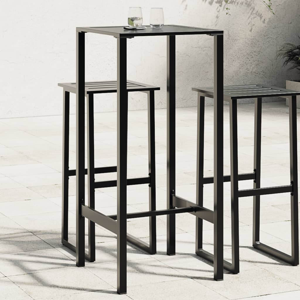 Bar Table Black Powder-coated Steel 50 cm 50 cm