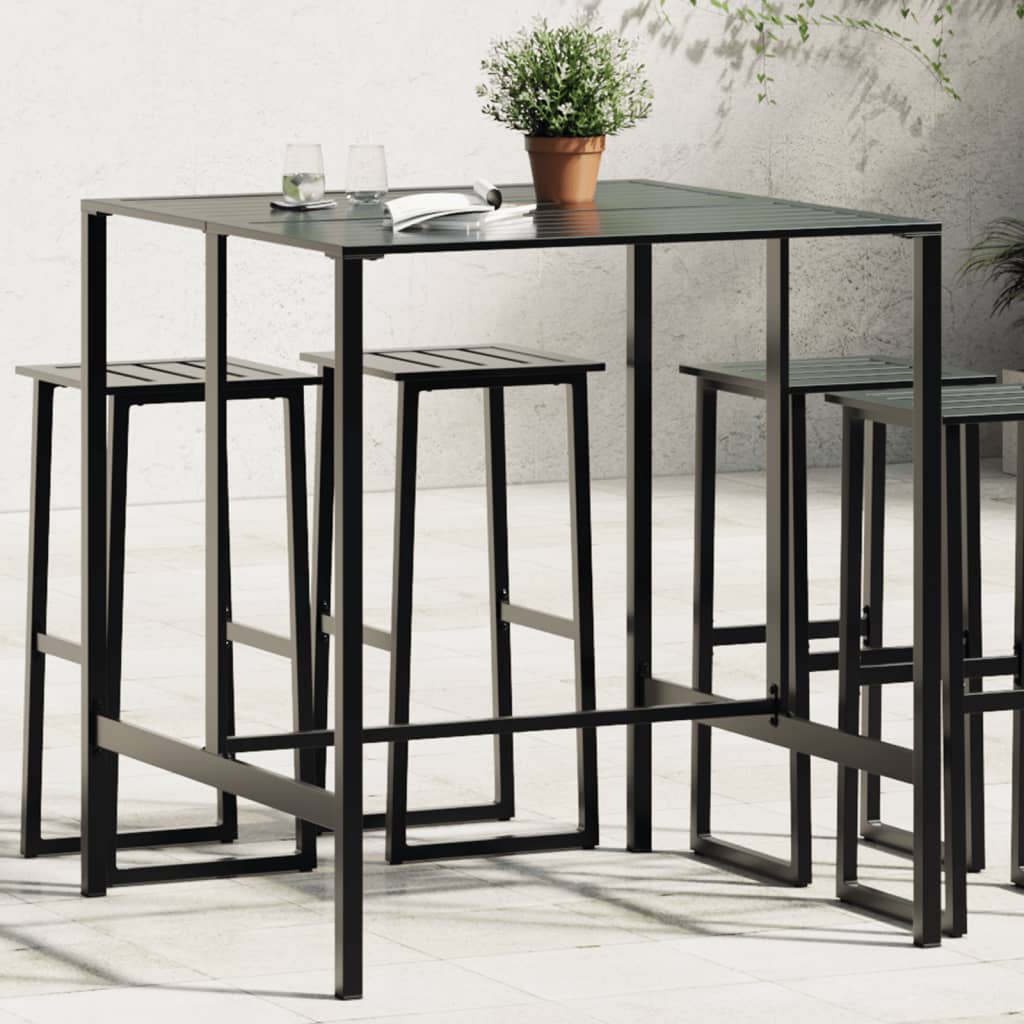 Bar Table Black Powder-coated Steel 100 cm 100 cm