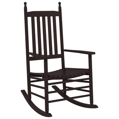vidaXL Rocking Chairs with Curved Seats 2 pcs Brown Solid Wood Poplar 4