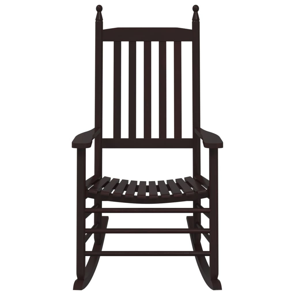 vidaXL Rocking Chairs with Curved Seats 2 pcs Brown Solid Wood Poplar 5