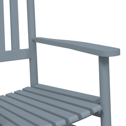 vidaXL Rocking Chairs 2pcs with Foldable Table Grey Solid Wood Poplar 6