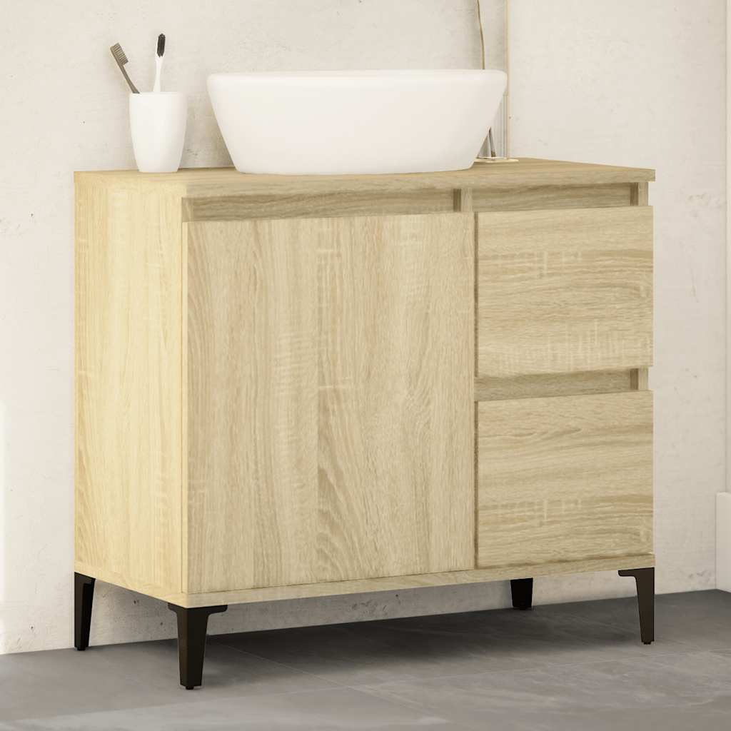 Bathroom Cabinet 65x33x60 cm Engineered Wood Sonoma oak