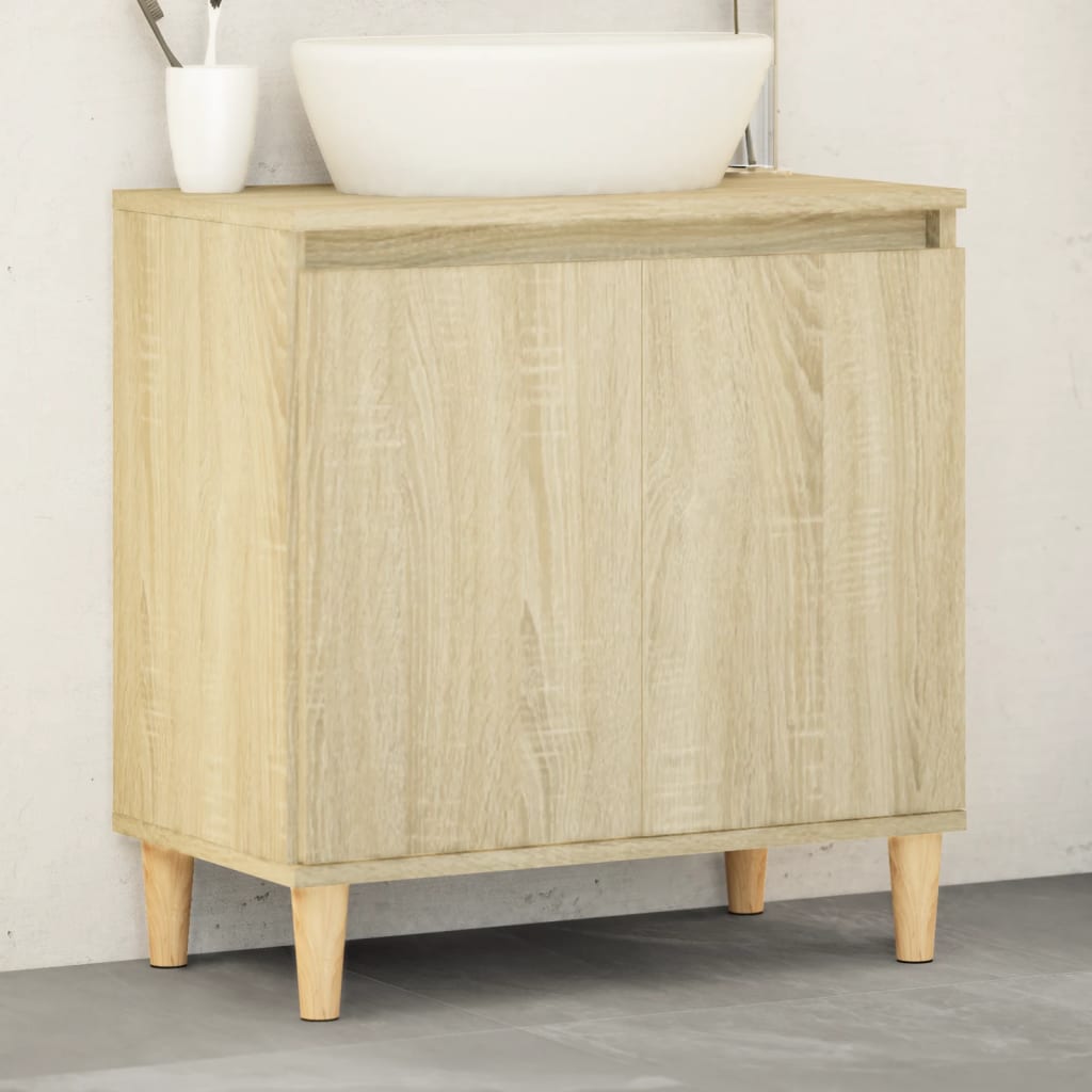 Sink Cabinet 58x33x60 cm Engineered Wood Sonoma oak