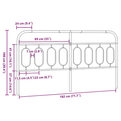Metal Replace Headboard Black 183 cm