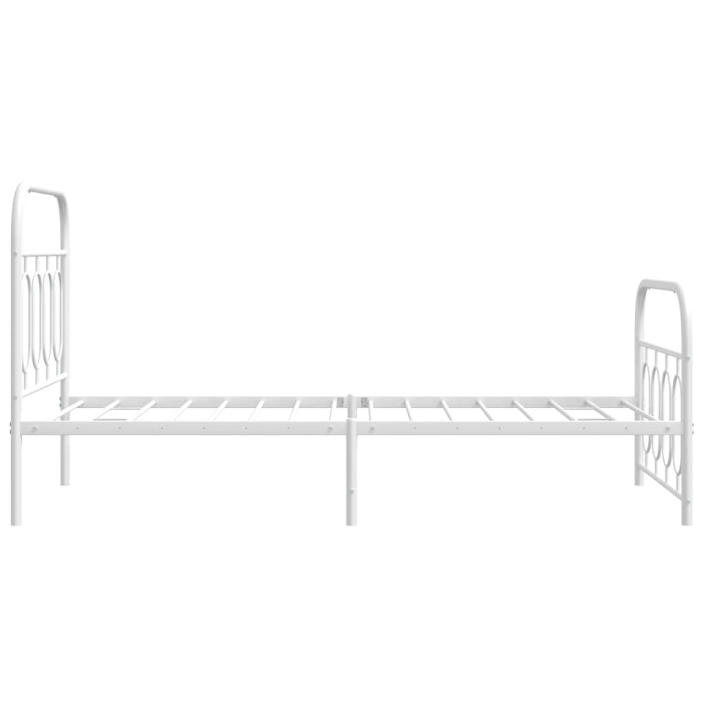 Metal Bed Frame without Mattress with Footboard with Headboard & Footboard White 80 cm 200 cm