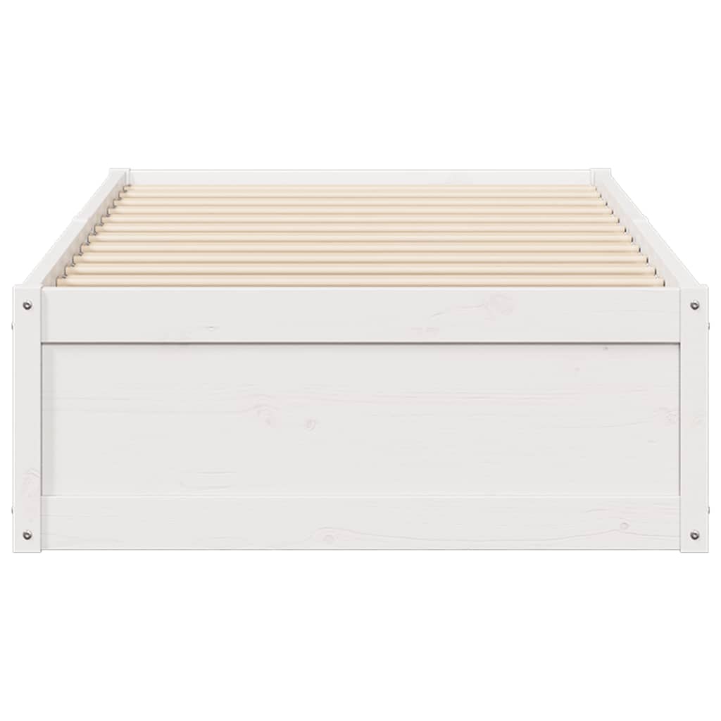 Bed Frame without Mattress Solid Wood Pine White 90 cm 190 cm