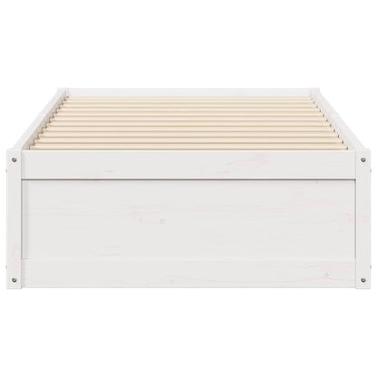 Bed Frame without Mattress Solid Wood Pine White 90 cm 190 cm