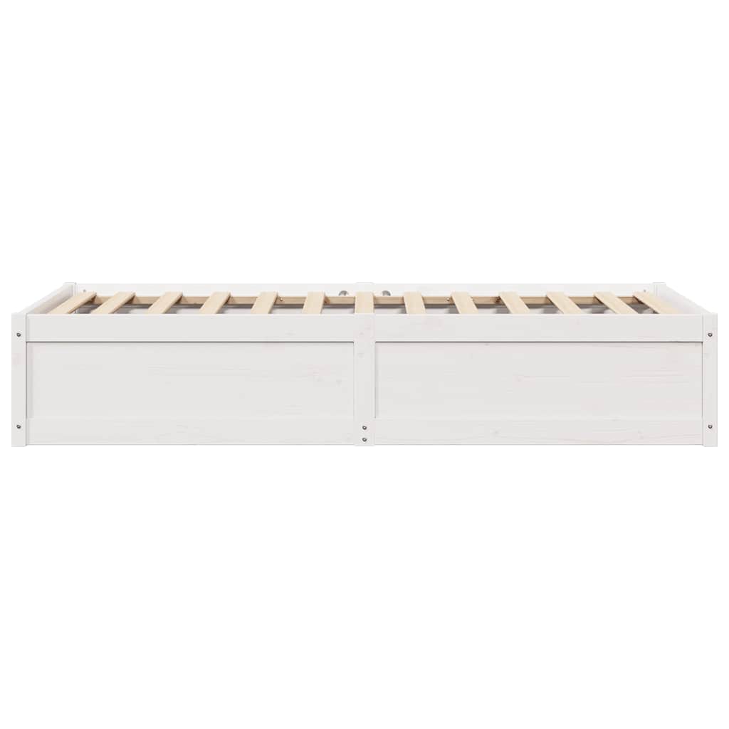 Bed Frame without Mattress Solid Wood Pine White 90 cm 190 cm