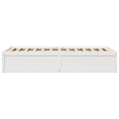 Bed Frame without Mattress Solid Wood Pine White 90 cm 190 cm