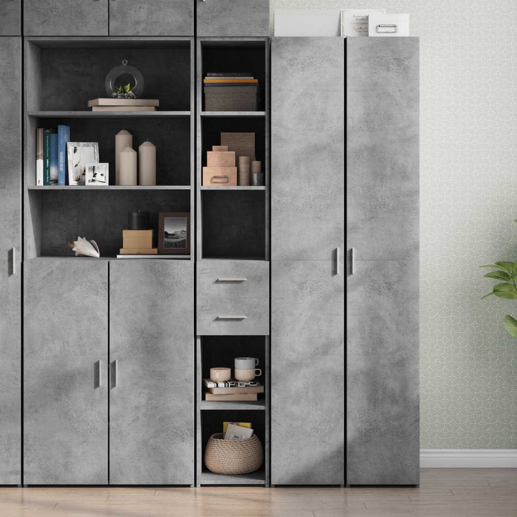 Highboard 30x42.5x185 cm Engineered Wood Concrete grey
