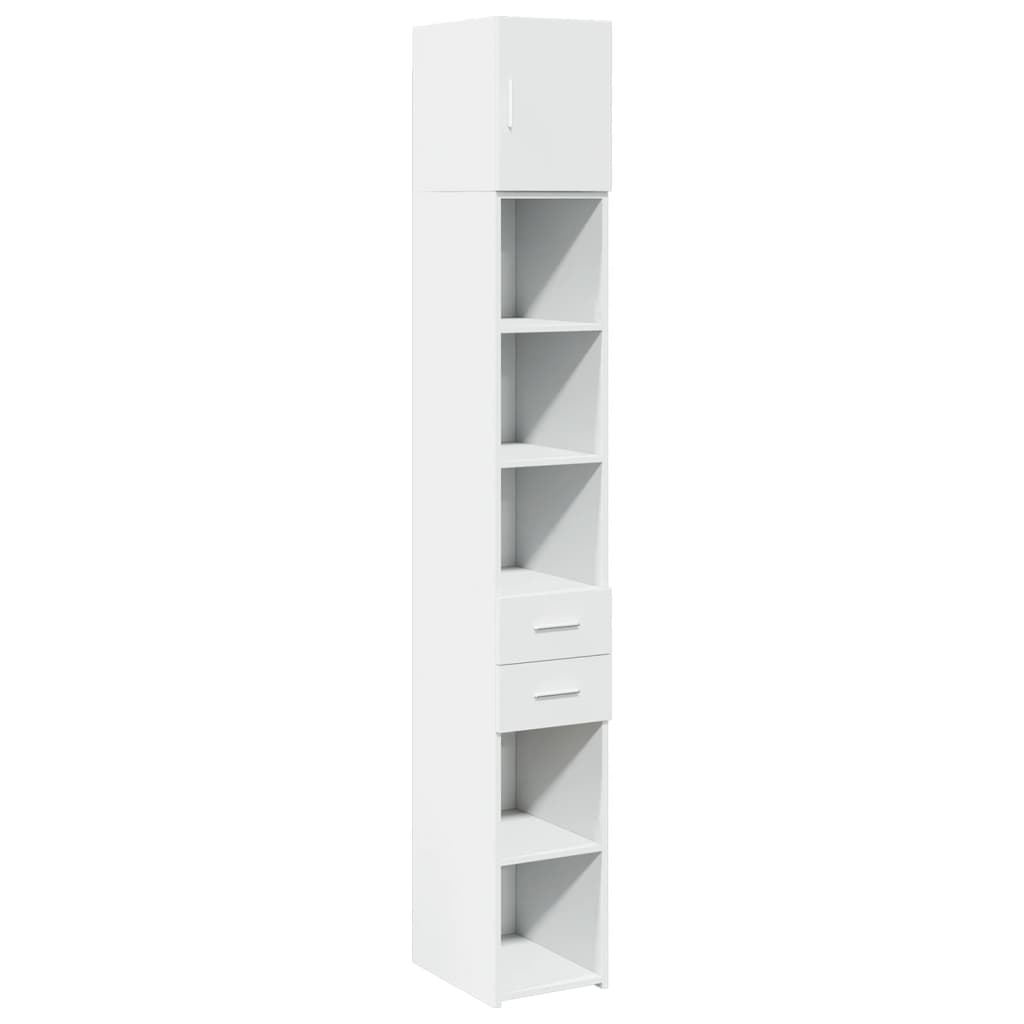 vidaXL Slim Storage Cabinet White 30x42.5x225 cm Engineered Wood 2