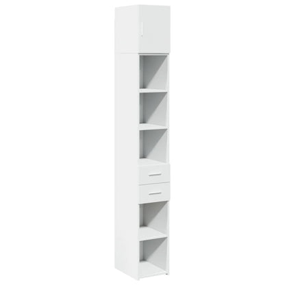 vidaXL Slim Storage Cabinet White 30x42.5x225 cm Engineered Wood 2