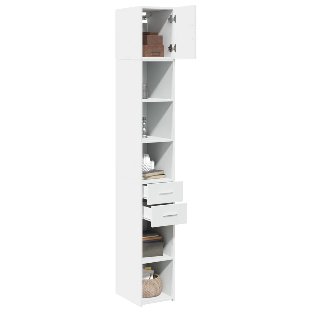 vidaXL Slim Storage Cabinet White 30x42.5x225 cm Engineered Wood 3
