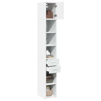 vidaXL Slim Storage Cabinet White 30x42.5x225 cm Engineered Wood 3