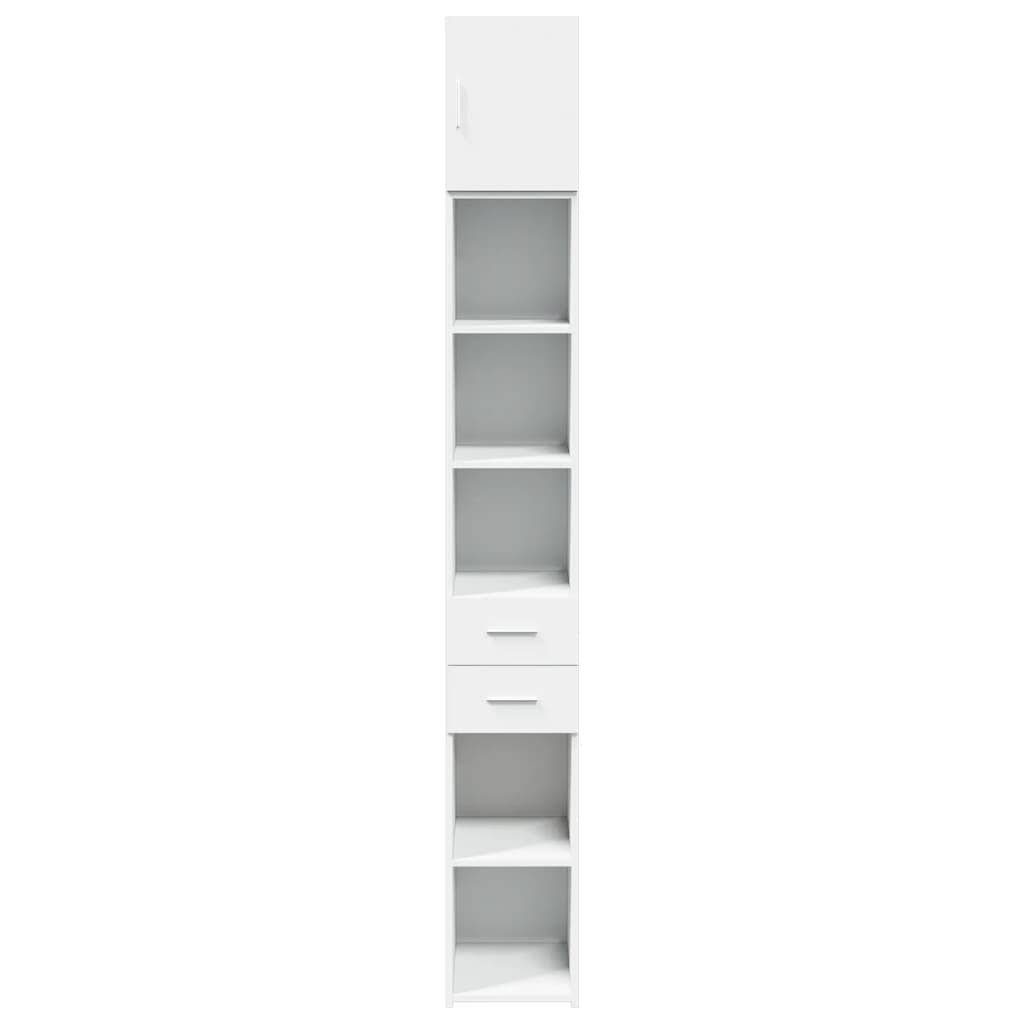 vidaXL Slim Storage Cabinet White 30x42.5x225 cm Engineered Wood 4