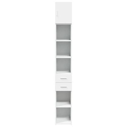 vidaXL Slim Storage Cabinet White 30x42.5x225 cm Engineered Wood 4