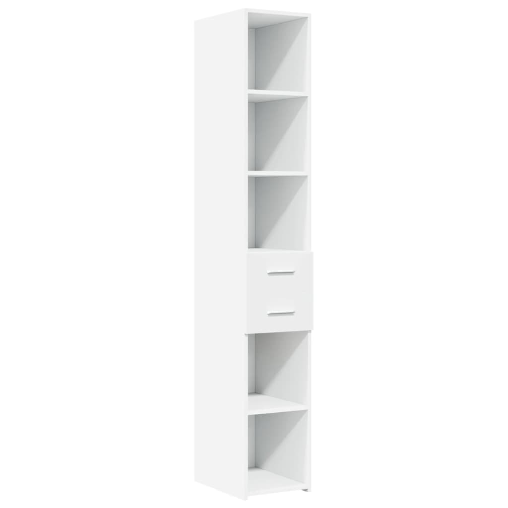 vidaXL Slim Storage Cabinet White 30x42.5x225 cm Engineered Wood 6