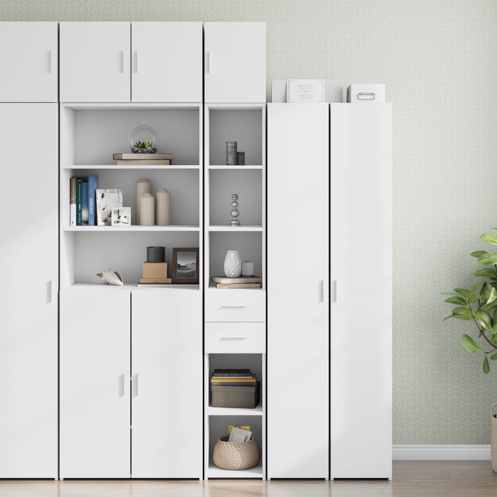 vidaXL Slim Storage Cabinet White 30x42.5x225 cm Engineered Wood 1