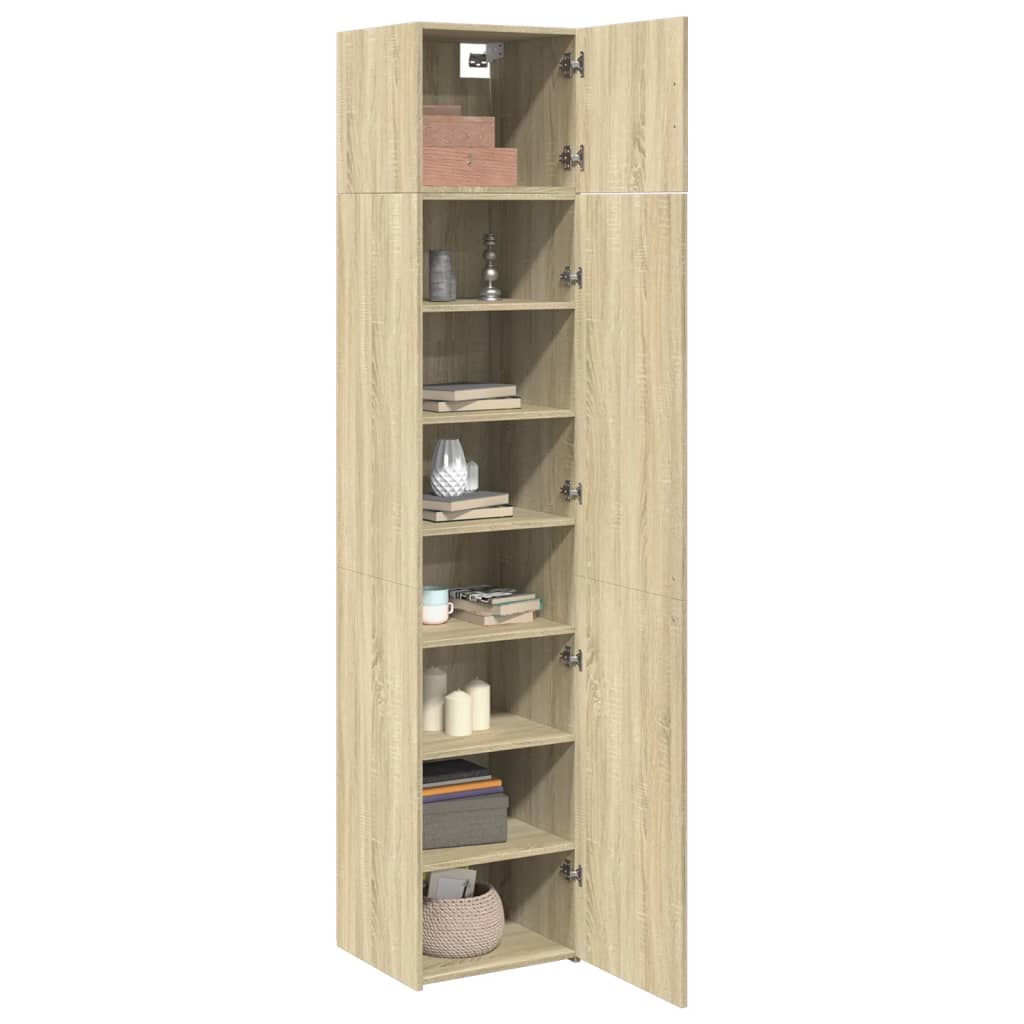 vidaXL Slim Storage Cabinet Sonoma Oak 45x42.5x225 cm Engineered Wood 3