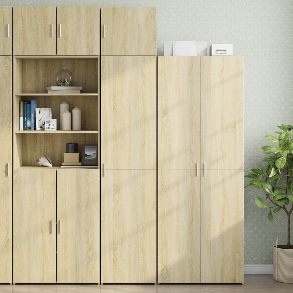 vidaXL Slim Storage Cabinet Sonoma Oak 45x42.5x225 cm Engineered Wood 1