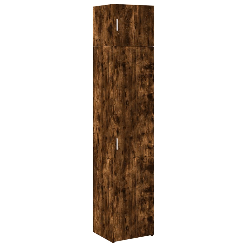 vidaXL Slim Storage Cabinet Smoked Oak 45x42.5x225 cm Engineered Wood 2