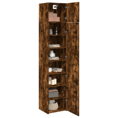 vidaXL Slim Storage Cabinet Smoked Oak 45x42.5x225 cm Engineered Wood 3