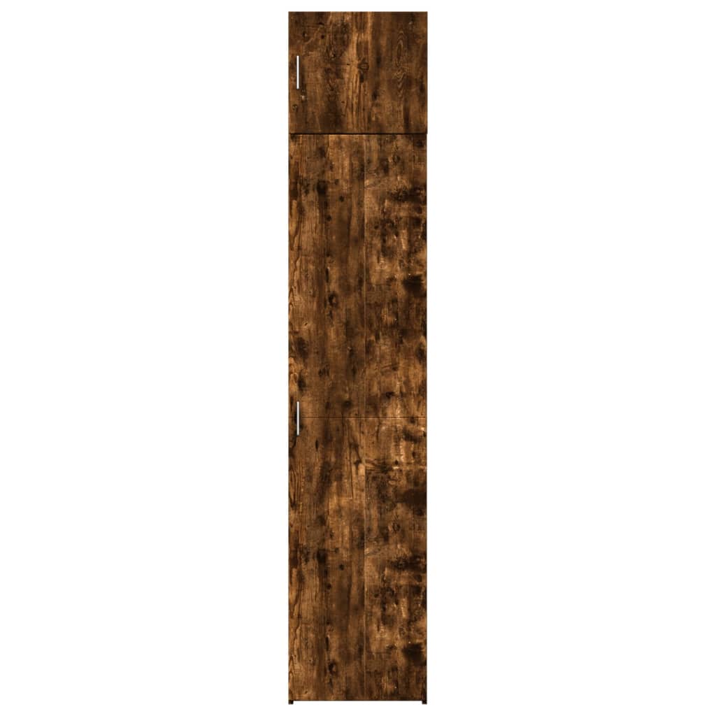 vidaXL Slim Storage Cabinet Smoked Oak 45x42.5x225 cm Engineered Wood 4