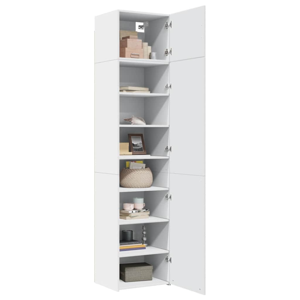 vidaXL Slim Storage Cabinet White 50x42.5x225 cm Engineered Wood 3