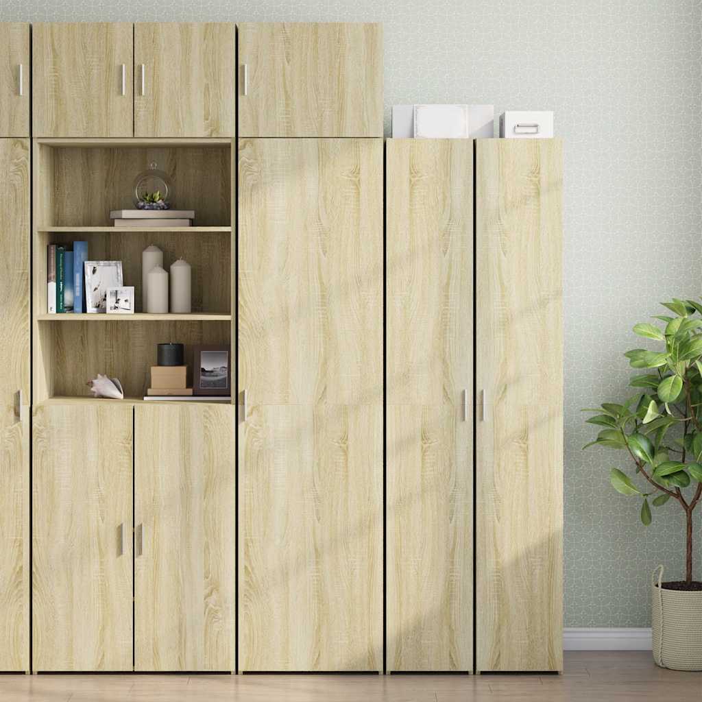 vidaXL Slim Storage Cabinet Sonoma Oak 50x42,5x225 cm Engineered Wood 1