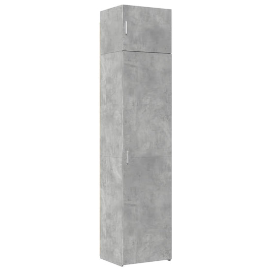 Slim Storage Cabinet 50x42,5x225 cm Engineered Wood Height 225 cm 6 shelves Width 50 cm Concrete grey