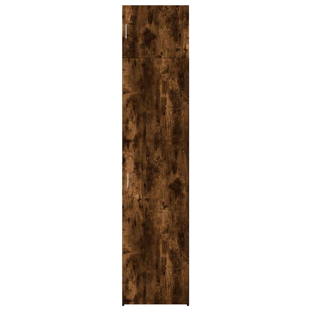 vidaXL Slim Storage Cabinet Smoked Oak 50x42.5x225 cm Engineered Wood 4