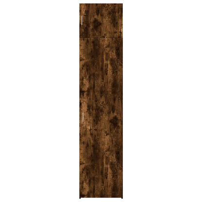 vidaXL Slim Storage Cabinet Smoked Oak 50x42.5x225 cm Engineered Wood 4
