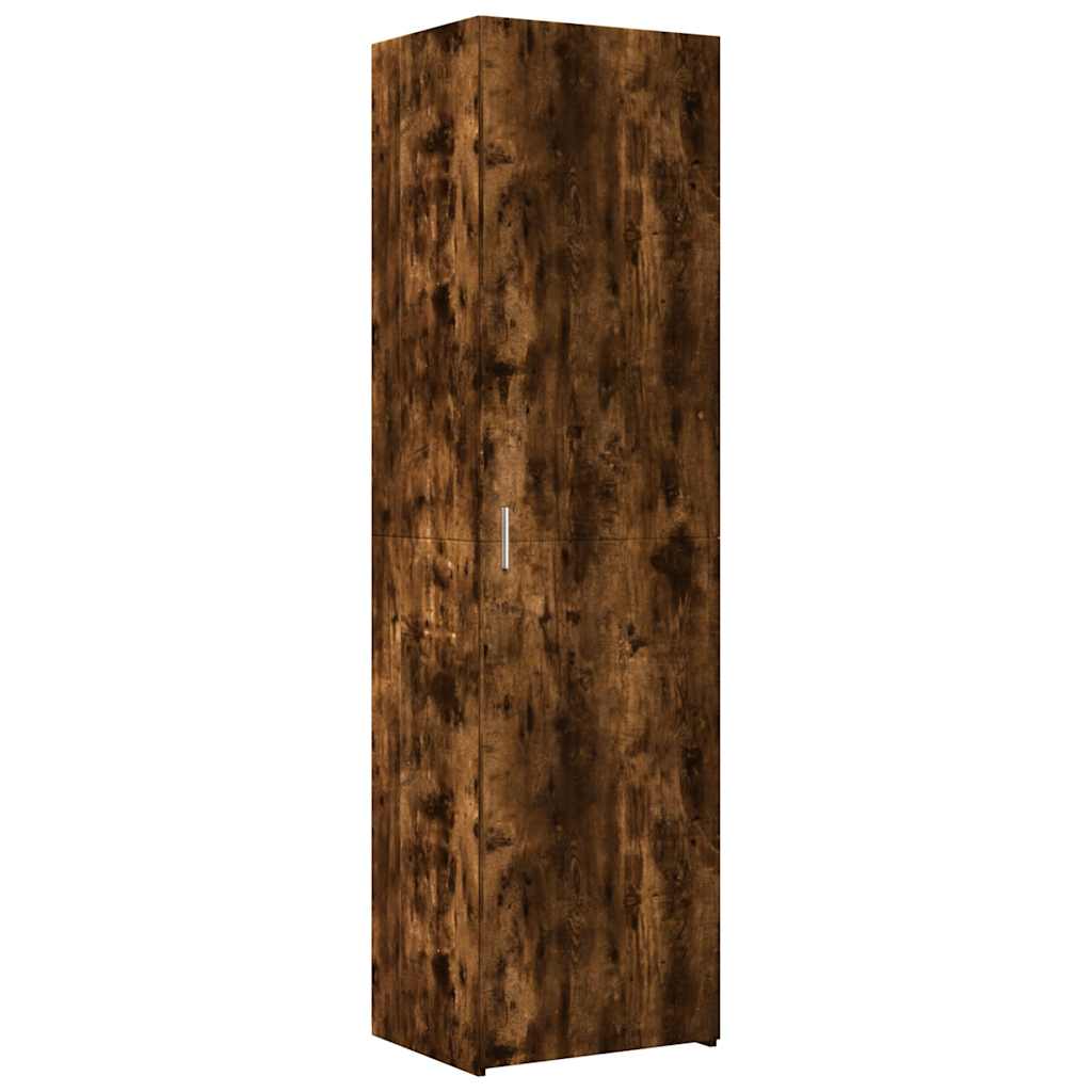 vidaXL Slim Storage Cabinet Smoked Oak 50x42.5x225 cm Engineered Wood 6