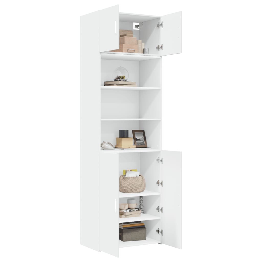 vidaXL Storage Cabinet White 70x42.5x225 cm Engineered Wood 3