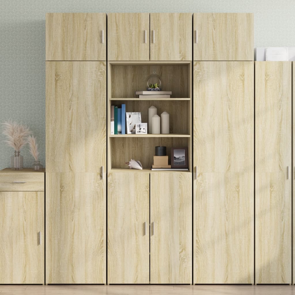vidaXL Storage Cabinet Sonoma Oak 70x42.5x225 cm Engineered Wood 1