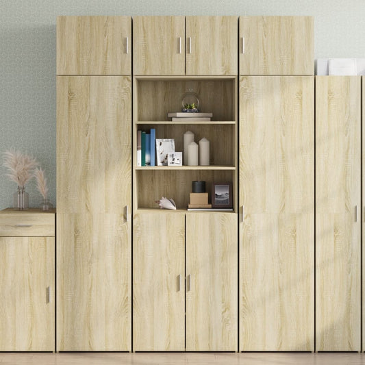 vidaXL Storage Cabinet Sonoma Oak 70x42.5x225 cm Engineered Wood 1